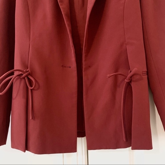 Prabal Gurung Red Tie Blazer Size 2 - Picture 4 of 9